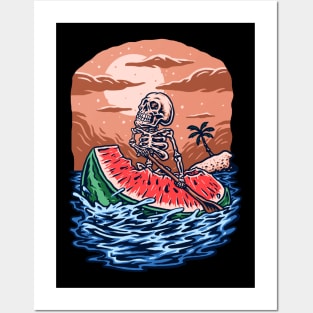 Skeleton Ride Watermelon Posters and Art